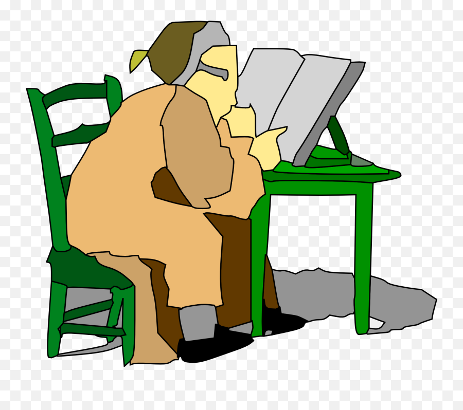 Education Man Reading Drawing - Hard Emoji,Studying Clipart