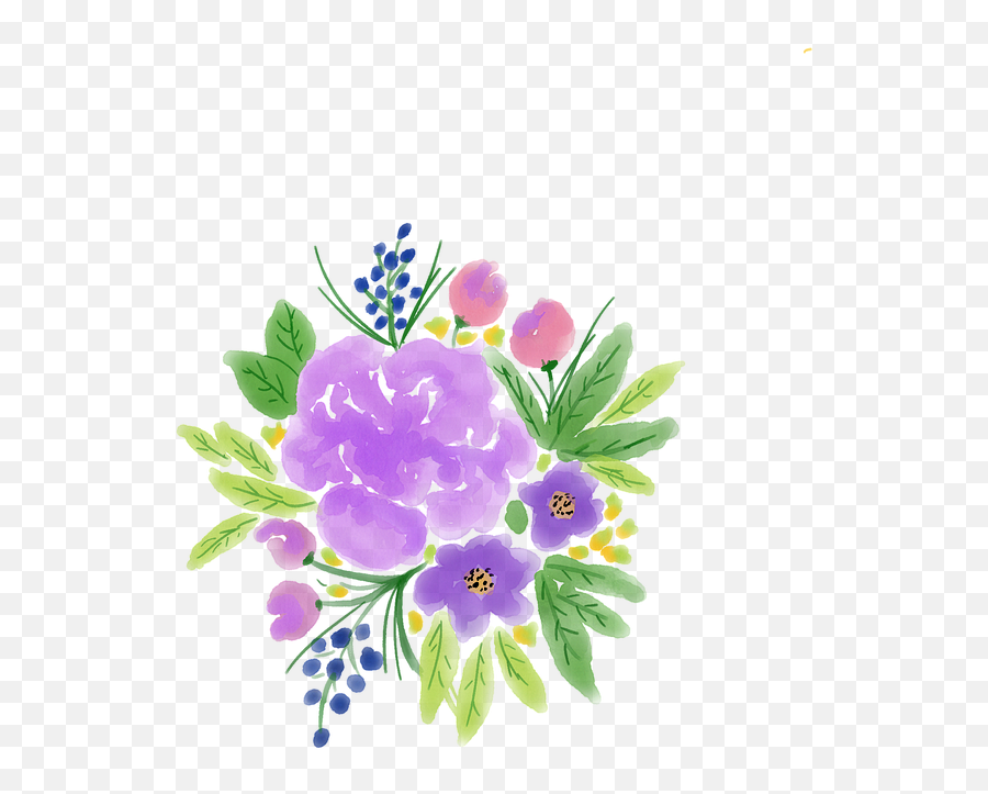 Watercolour Watercolor Spring Flower Floral - Free Image Emoji,Spring Flowers Transparent Background