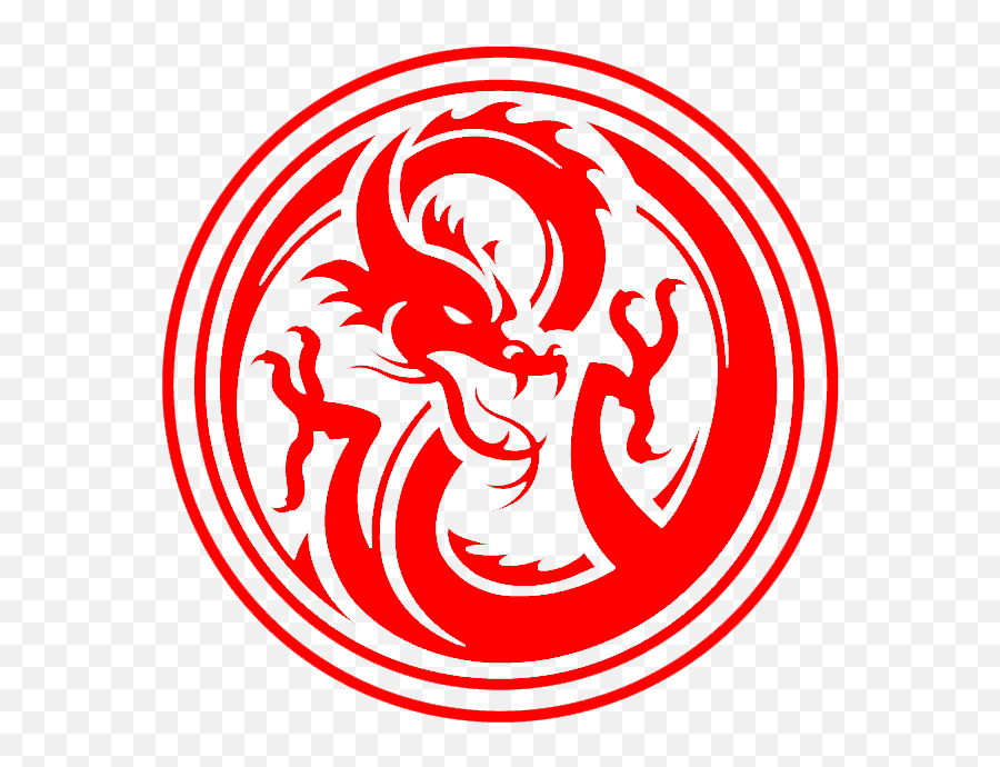 Red Dragon Logo Inside A Circle - Red Dragon Logo Emoji,Dragon Logo