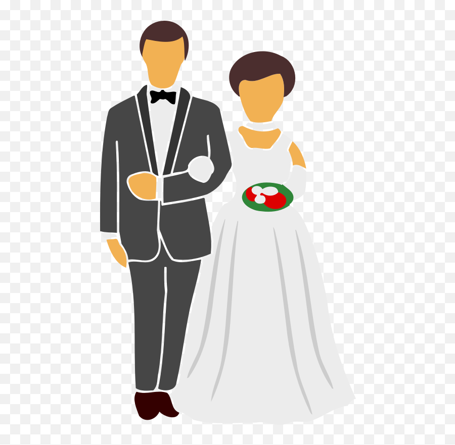 Openclipart - Clipping Culture Married Couple Clipart Emoji,Bride And Groom Clipart
