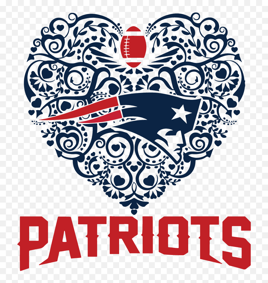 Patriots Football Sport Heart Dxf Svg - New England Patriots Heart Svg Emoji,Patriots Logo