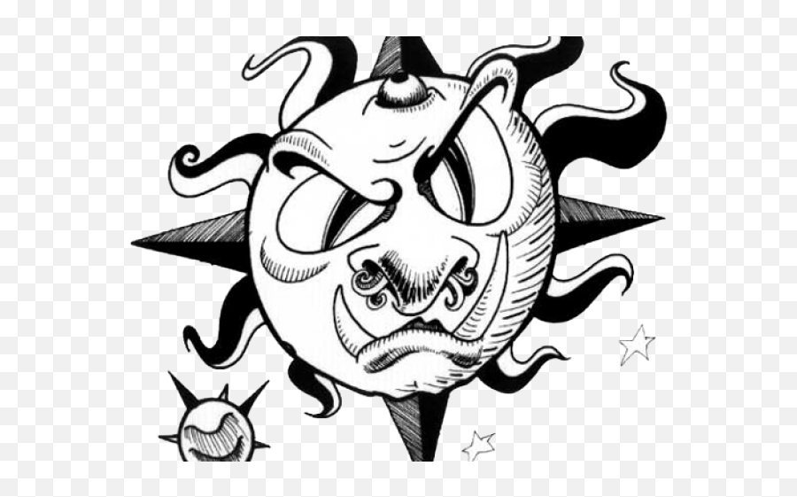 Nautical Star Tattoos Clipart Black And White - Png Download Dot Emoji,Star Clipart Black And White