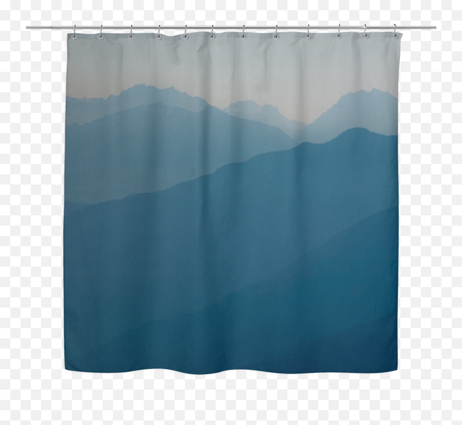 Blue Mountains - Shower Curtain Navy Blue Bathroom Decor Emoji,Transparent Shower Curtain With Design