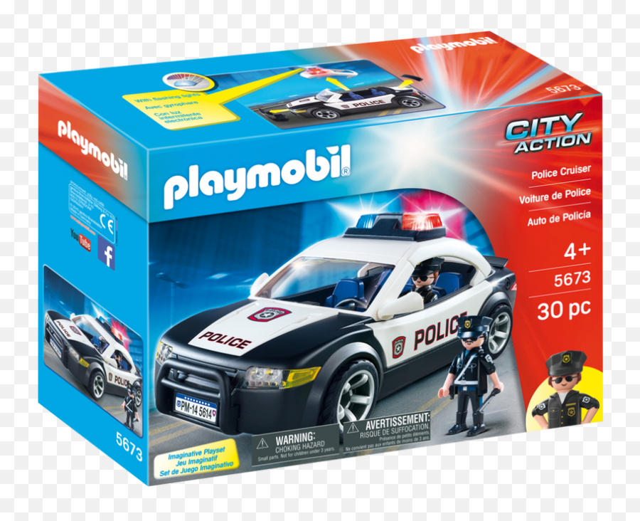 Police Lights Png - Playmobil Police Car Transparent Playmobil Police Cruiser 5673 Amazon Emoji,Police Lights Png