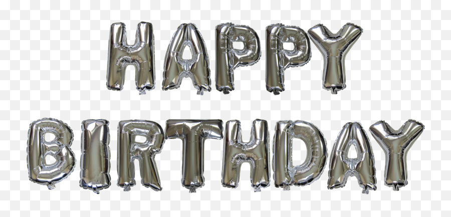 Download 14 Inch Alphabet Balloons Set Happy Birthday Silver - Solid Emoji,Birthday Balloons Png