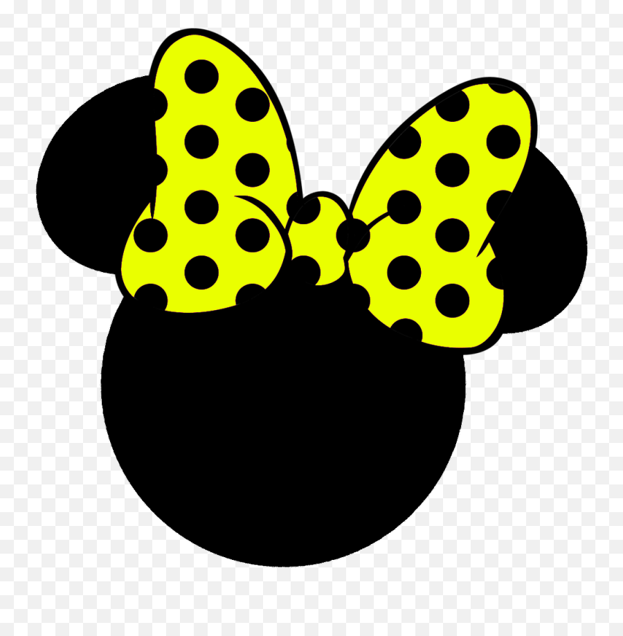 Download Minnie Head With Yellow Bow - Minnie Mouse Png Silhouette Minnie Mouse Head Emoji,Minnie Mouse Png