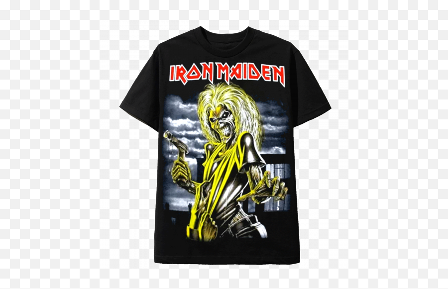 Black T Shirt Iron Maiden Killers - Iron Maiden T Shirt Emoji,Iron Maiden Logo Png