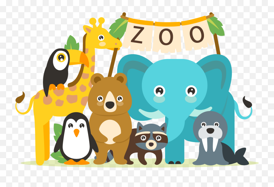 Cute Zoo Animals Cartoon Transparent - Zoo Animals Cartoon Gif Emoji,Zoo Clipart