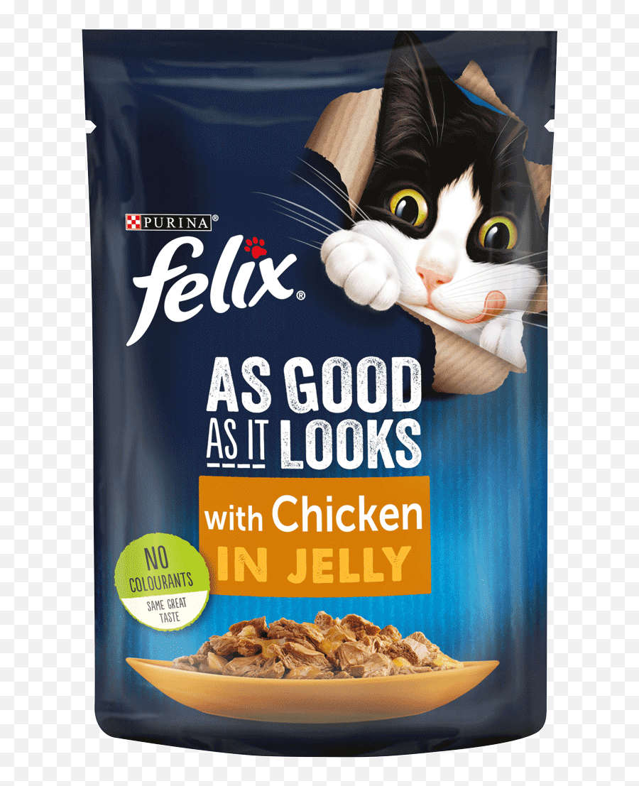 Felix As Good As It Looks Chicken In Jelly Wet Cat Food Emoji,Felix The Cat Png