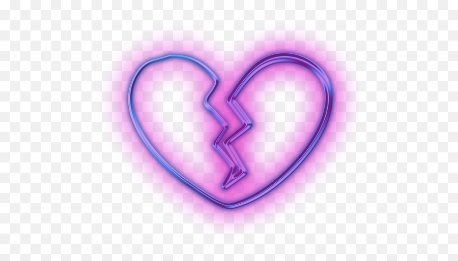 Brokenheart Sticker By Naira - Transparent Neon Broken Heart Png Emoji,Broken Heart Clipart