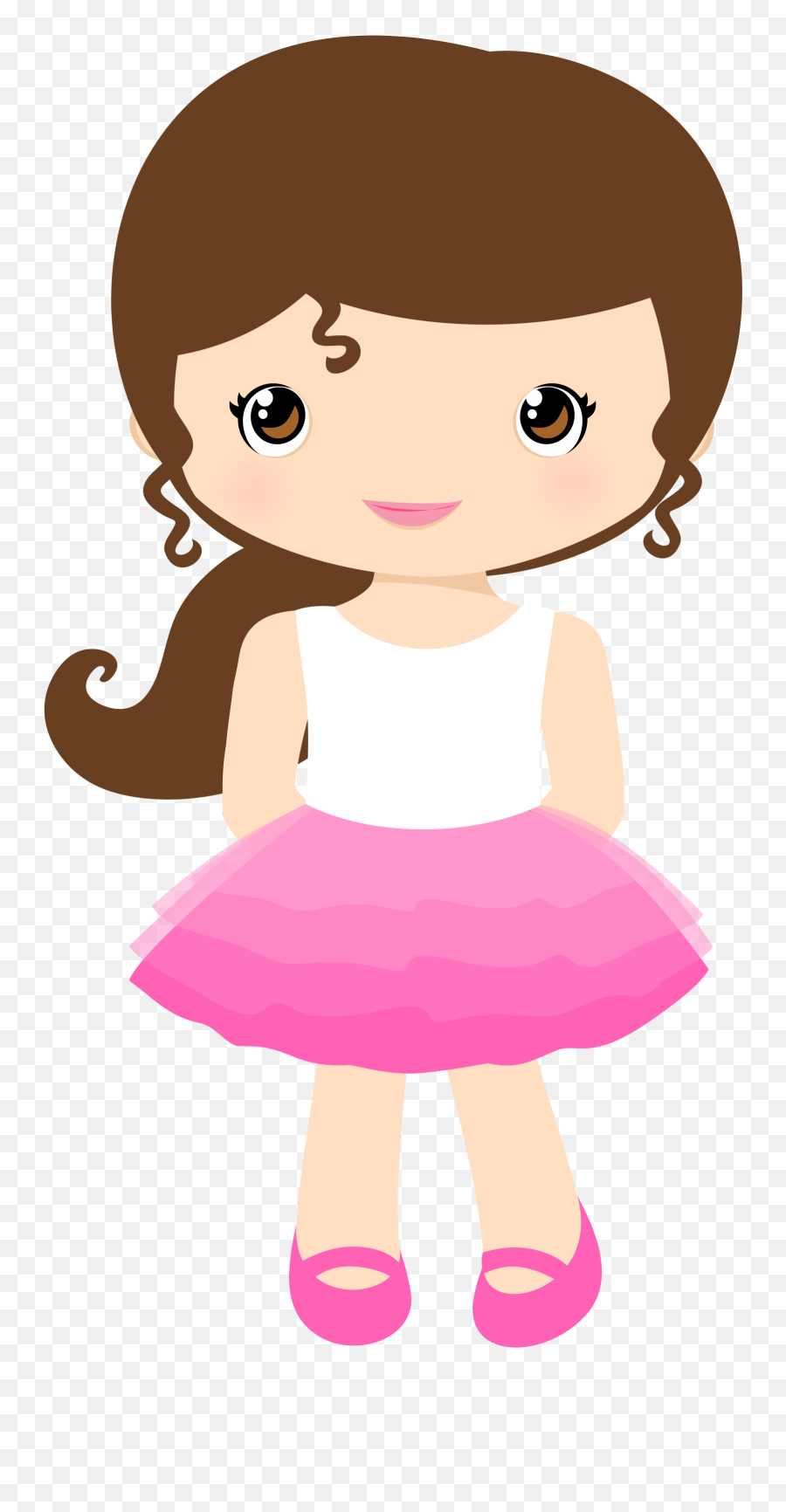 Girl Cartoon Girl Clipart Cute - Menininha Png Emoji,Little Girl Clipart