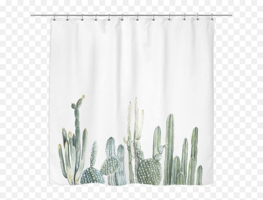 Download Cactus Shower Curtain - Cactus Print Full Size Emoji,Transparent Shower Curtain With Design