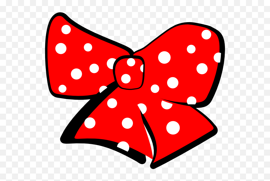 Minnie Mouse Hair Bow Clip Art - Minnie Mouse Ribbon Png Polka Dot Bow Clipart Emoji,Hair Bow Clipart