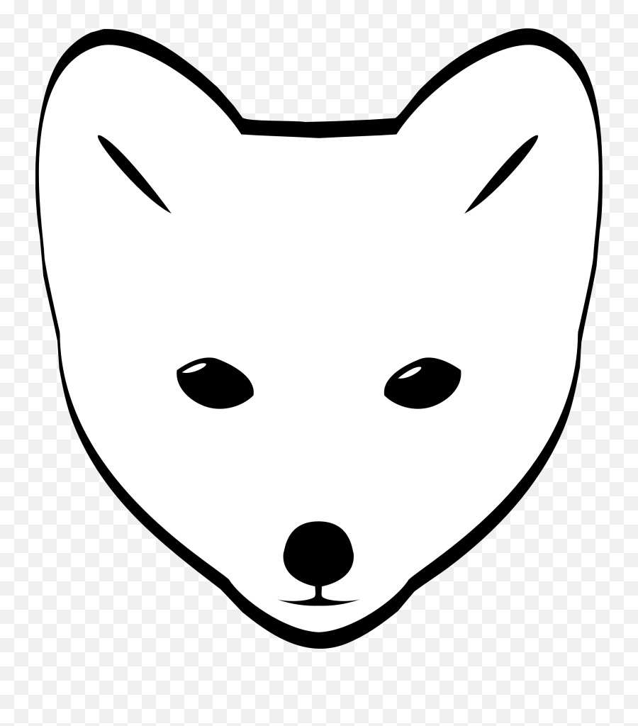 Fox Head Clipart Black And White - Fox Face Out Line Emoji,Fox Clipart Black And White