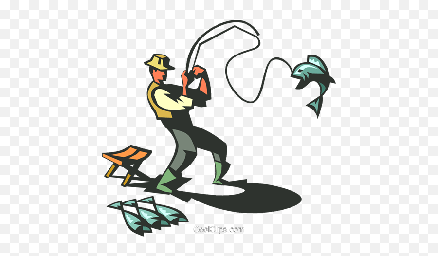 Fisherman With Fish Royalty Free Vector Clip Art - Person Fishing Clip Art Emoji,Fisherman Clipart