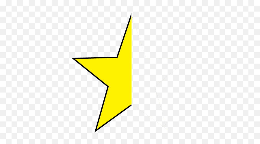 Download Hd Half Star - Half Of A Yellow Star Transparent Transparent Half Star Emoji,Yellow Star Png