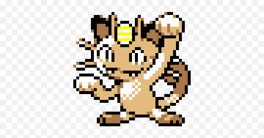 Meowth Transparent Pixel Clip Black And - Meowth Pokemon Gold Sprite Emoji,Transparent Pixel