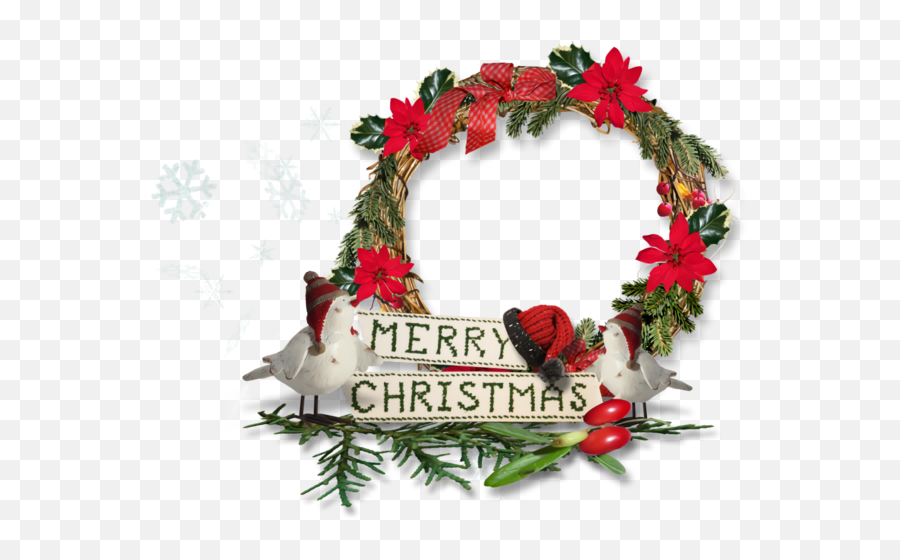 Christmas Wreath Christmas Decoration - For Holiday Emoji,Holly Border Png