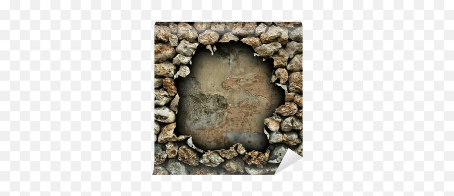 Broken Stone Wall Wall Mural Pixers - Stone Wall Emoji,Broken Wall Png