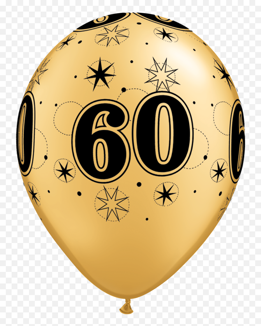 60th Gold Balloons Png - Clipart 30 Balloon Gold Emoji,Gold Balloons Png