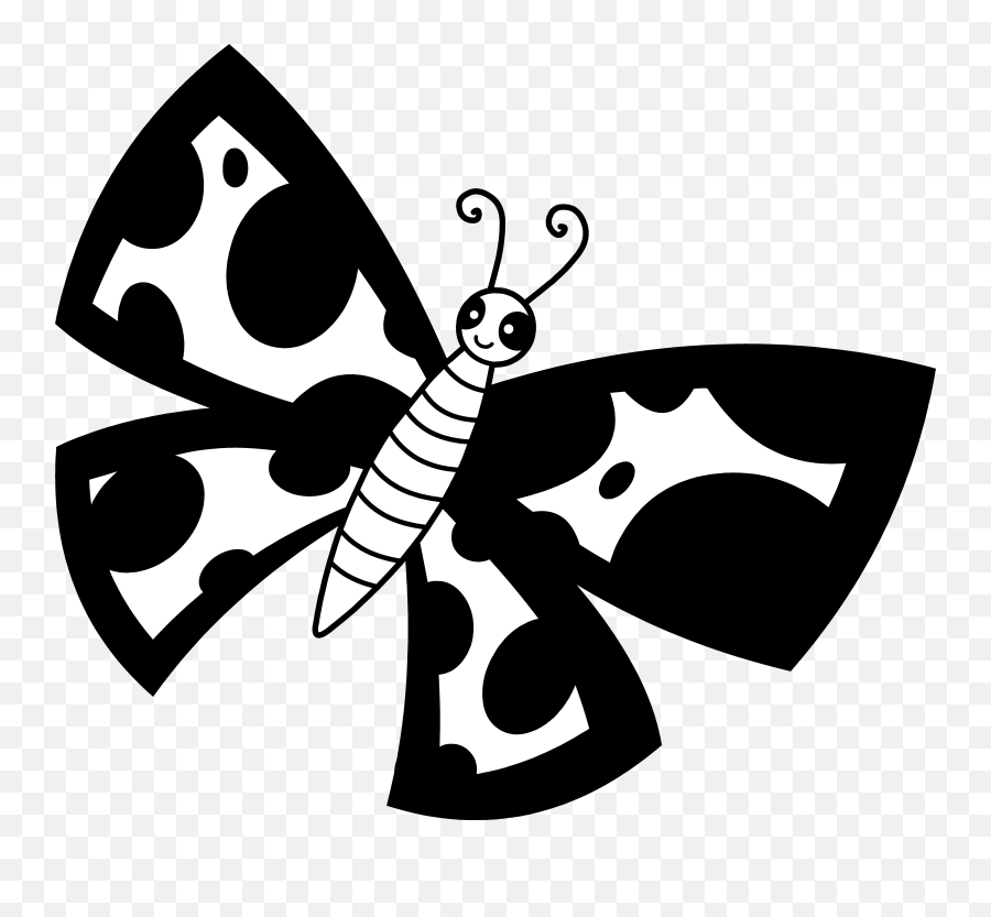 Best Butterfly Clipart Black And White - Cartoon Black And White Butterfly Clipart Emoji,Butterfly Clipart Black And White