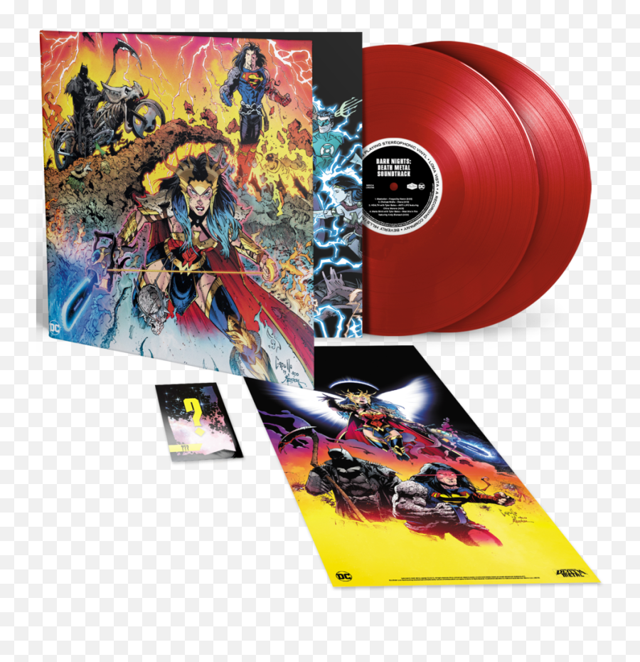 Dc Dark Nights Death Metal Soundtrack 2lp Bundle Red Or Yellow Limited To 500 Of Each Emoji,Death Transparent