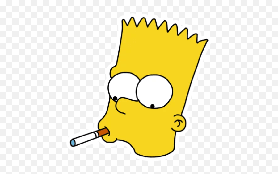 Bart Simpson Smoking Sticker - Sticker Mania Emoji,Yellow Smoke Png