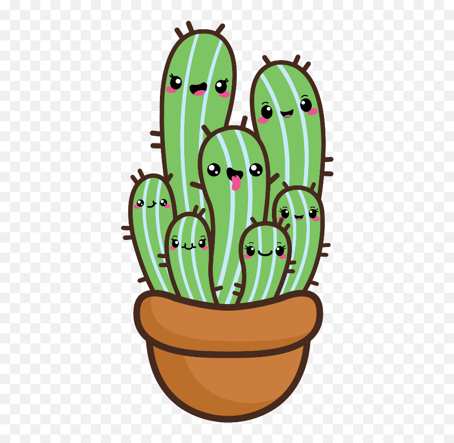 Transparent Cactus Png Tumblr - Kawaii Cactus Png Clipart Emoji,Cacti Png