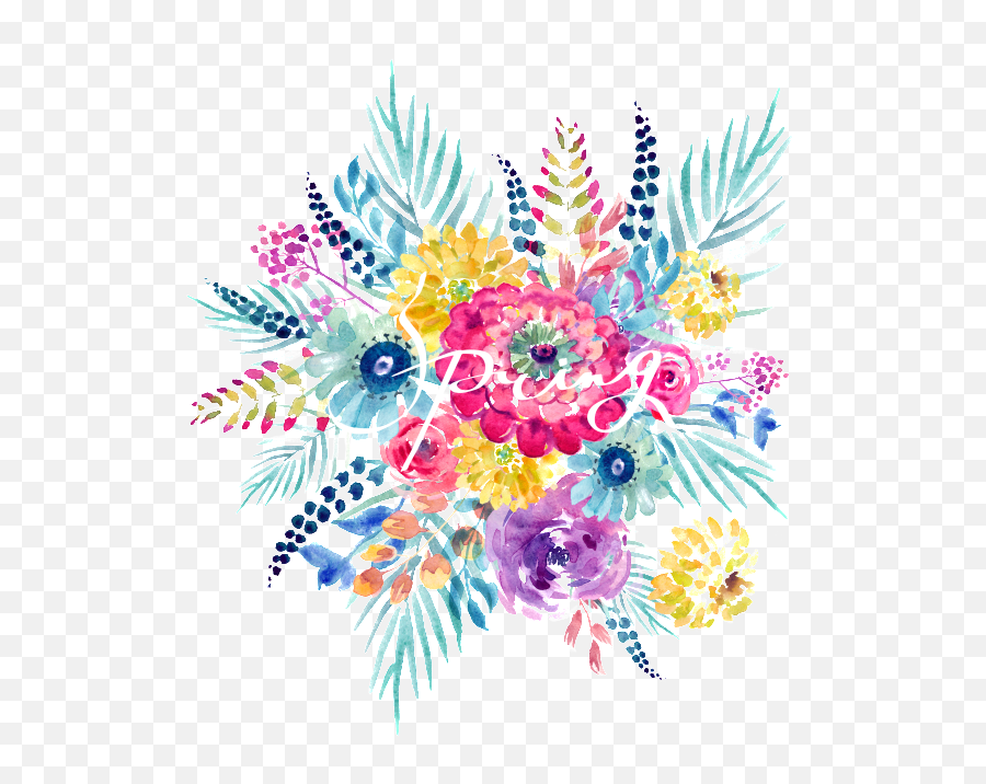 Download Dazzling Flower Bushes With Transparent Material Emoji,Spring Flowers Transparent Background