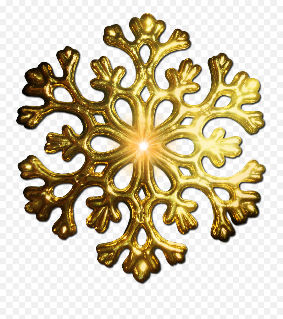 Gold Snowflake Png Clip Art Freeuse Download - Gold Gold Snowflakes Transparent Emoji,Snowflake Png