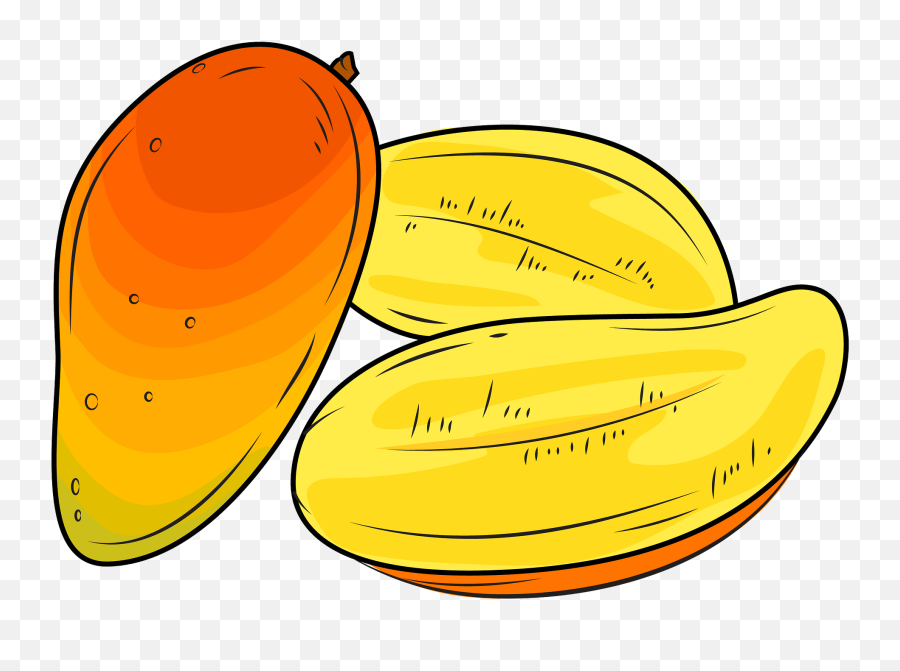 Mango Cut In Slices Clipart - Mango Slice Clipart Emoji,Mango Clipart