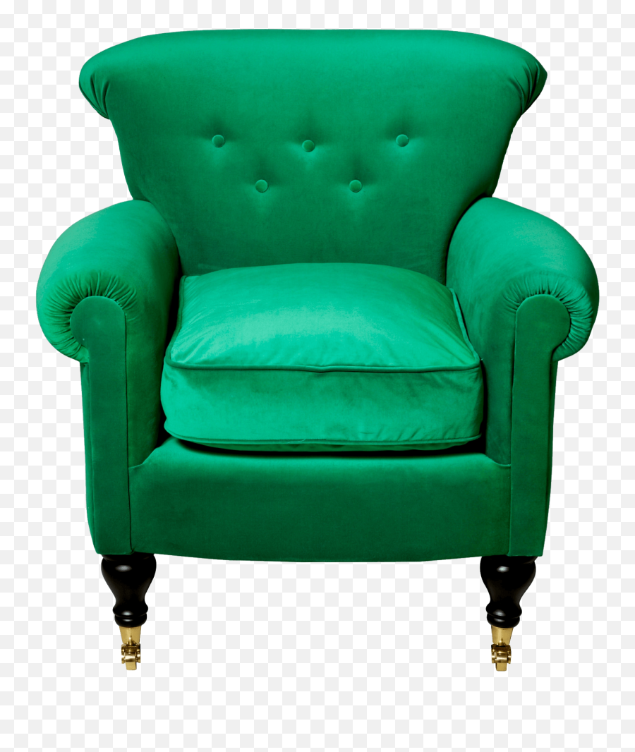 Comfy Green Armchair Transparent Png - Green Chair Png Emoji,Chair Transparent Background