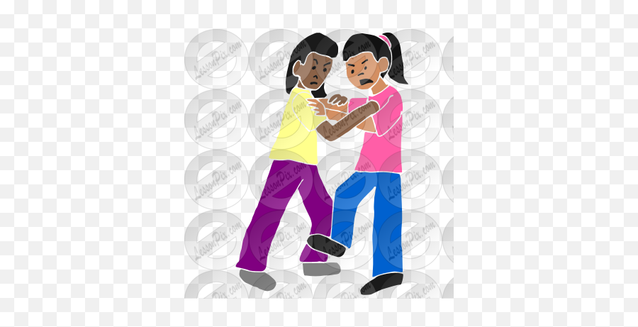 Fight Stencil For Classroom Therapy - Holding Hands Emoji,Fighting Clipart