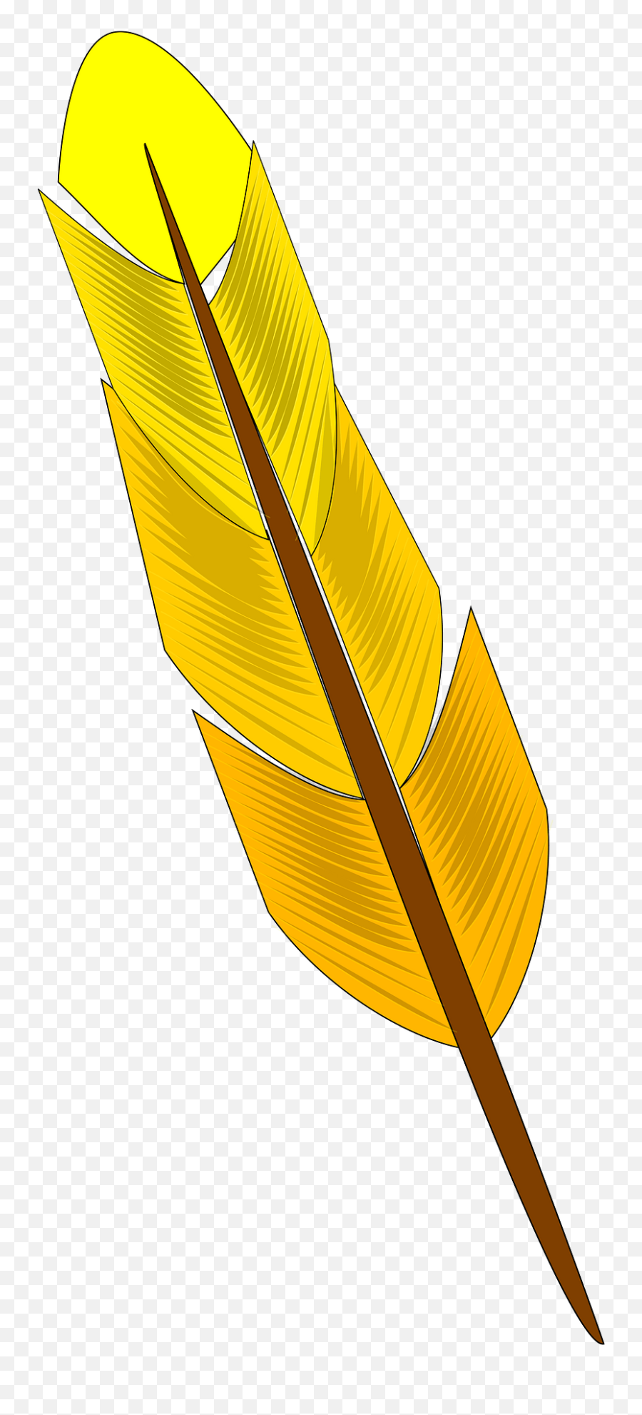 Yellow Feather Clipart - Yellow Feather Clipart Emoji,Feather Clipart