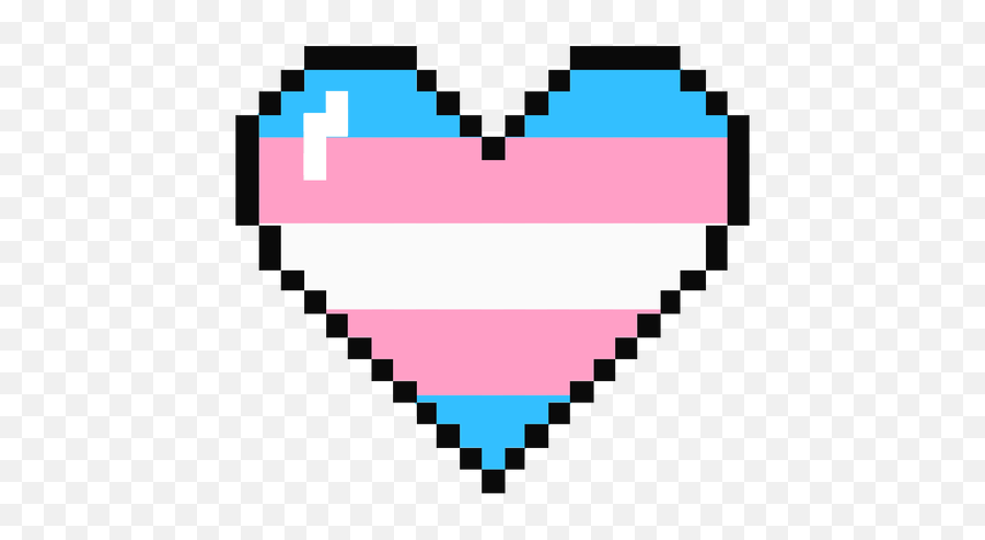 Transgender Heart Stripe Pixel Flat - Transparent Heart Pixel Art Emoji,Trans Flag Png
