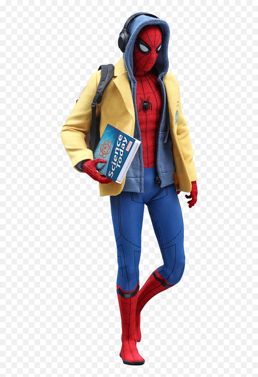 Marvel Spider - Man Deluxe Version Sixth Scale Figure By Hot T Emoji,Hooded Figure Png