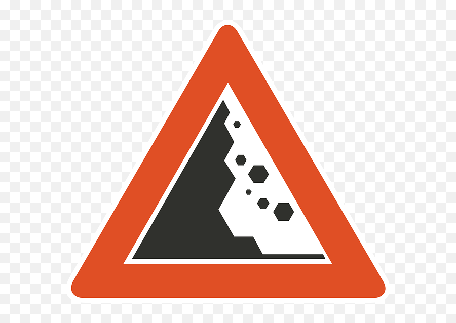 Falling Rocks Warning Clip Art At Clkercom - Vector Clip Emoji,Avalanche Clipart