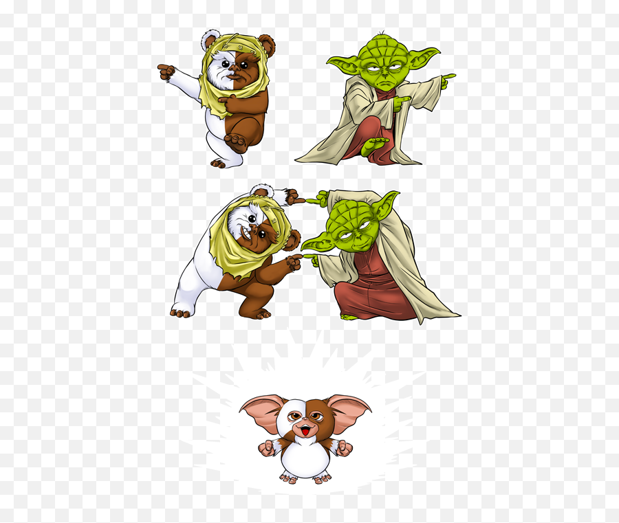 Parody Of Star Wars Yoda An Ewok And Gizmo Emoji,Ewok Png