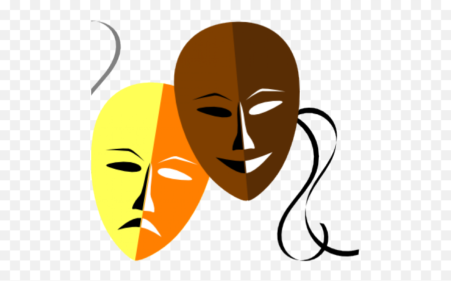 Masks Clipart Theater - Theater Masks Illustration Png Emoji,Theater Clipart