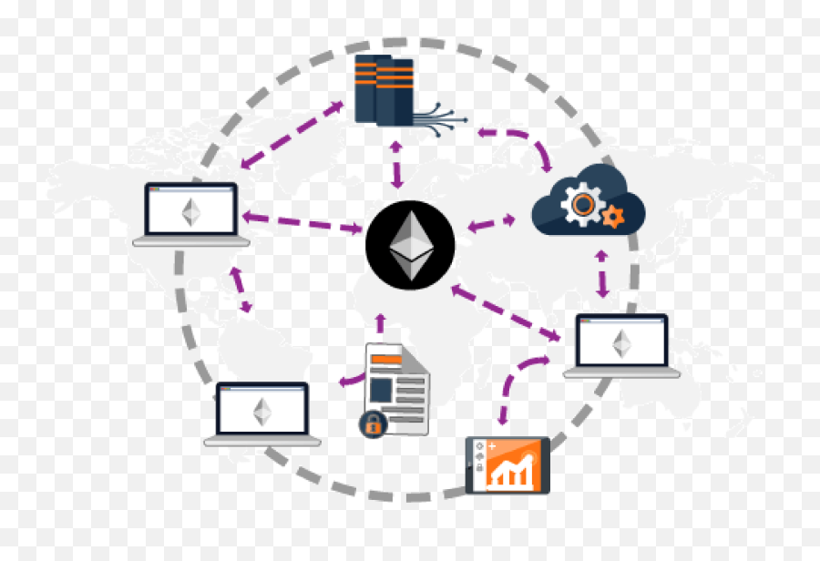 Download Hd Ethereum Blockchain - Smart Contract Blockchain Smart Contract Transparent Background Emoji,Blockchain Png