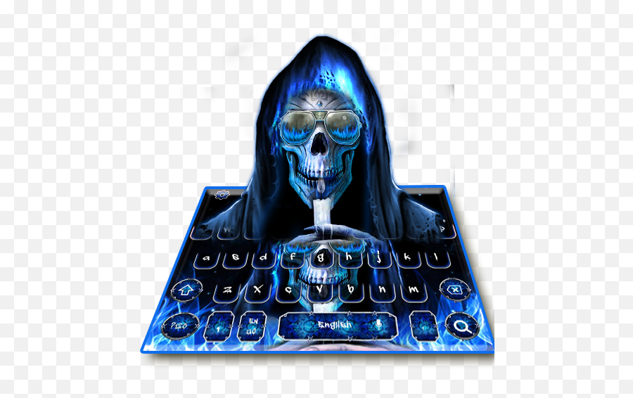 Neon Grim Reaper Keyboard Theme - Scary Emoji,Grim Reaper Logo