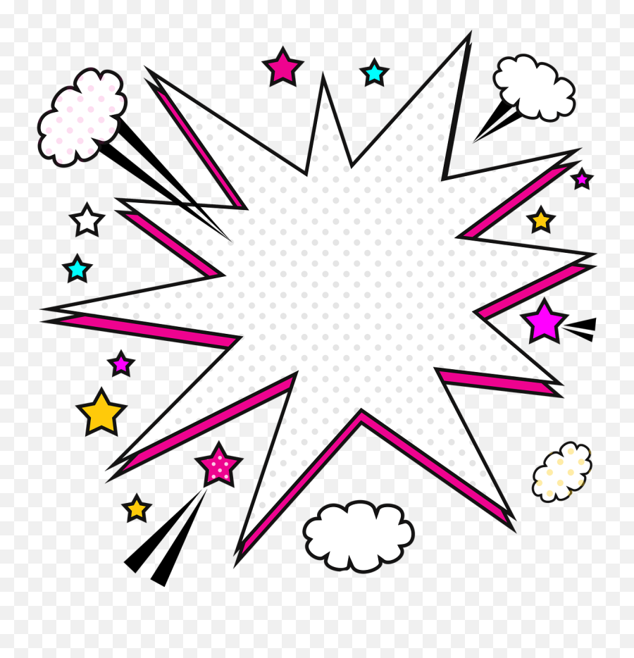 Speech Bubble Star Shape Retro - Free Image On Pixabay Popart Speech Bubble Png Emoji,Star Shape Png