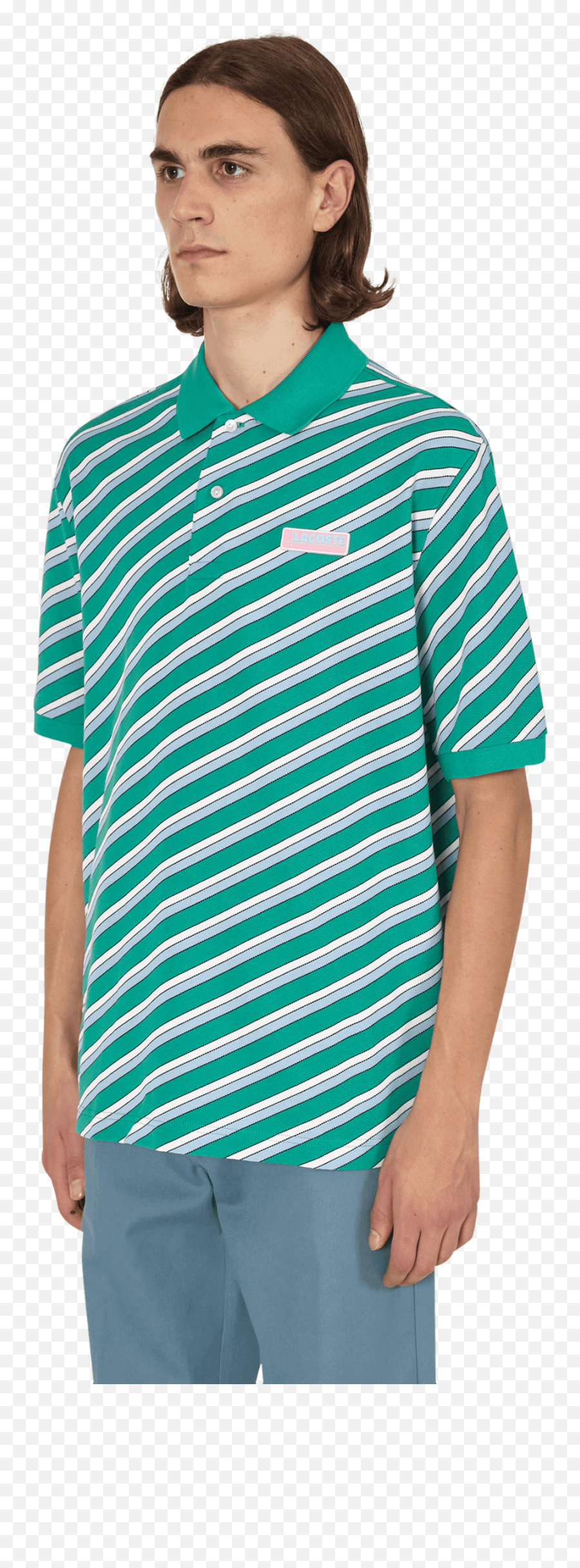 Loose Fit Striped Cotton Piqué Polo Shirt - Short Sleeve Emoji,Lacoste Logo