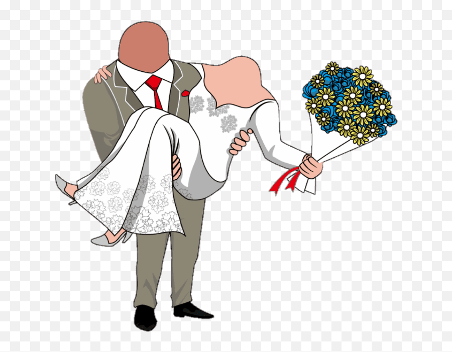 Best Wedding Couple Body Without Head Caricature Png Emoji,Wedding Transparent Background