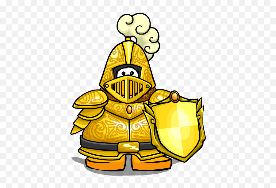 Knight Clipart Yellow - Club Penguin Golden Knight Png Golden Knight Club Penguin Emoji,Knight Clipart
