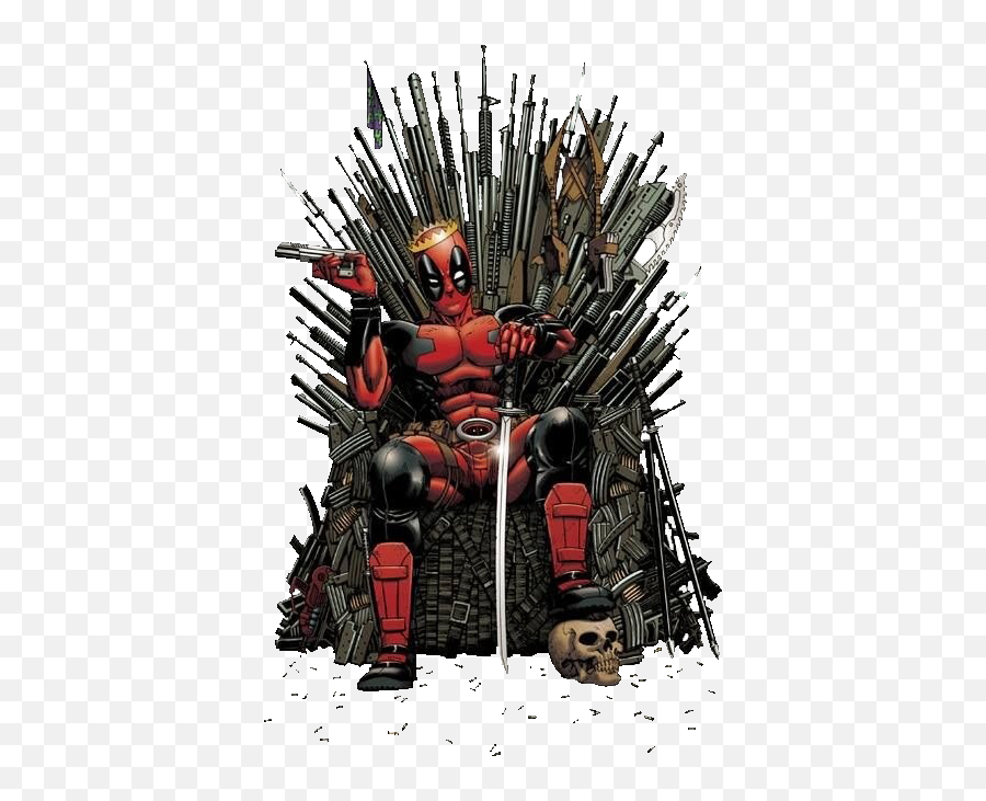Deadpool On Iron Throne Png Image With - Deadpool Got Emoji,Iron Throne Png