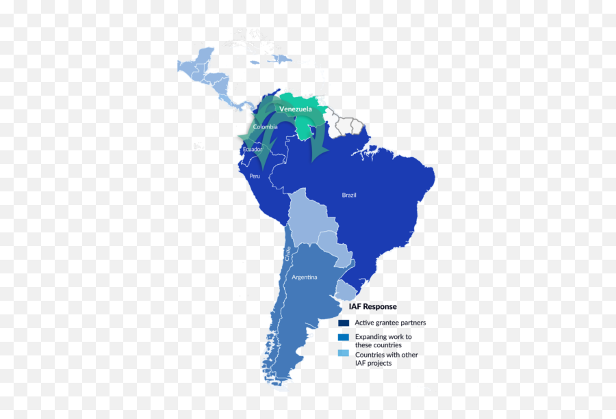 Responding To The Venezuela Crisis - Vector Map Of South America Emoji,Venezuela Png
