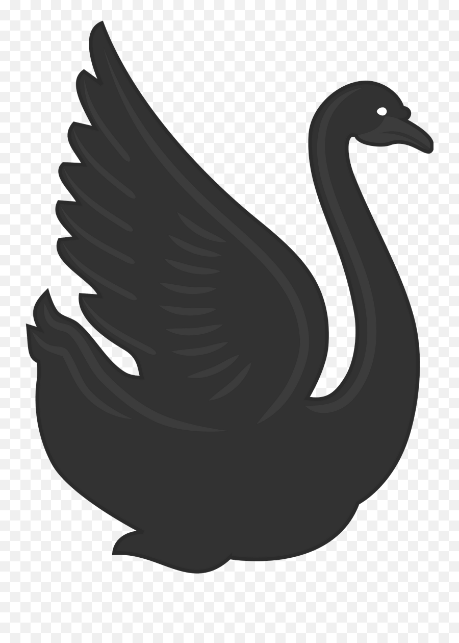 Black Swan Flapping Wings Clipart - Outline Arayannam Emoji,Swan Clipart