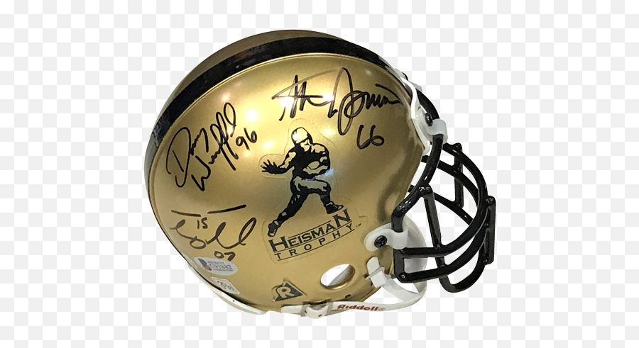 Steve Spurrier Danny Wuerffel And Tim Tebow Autographed Florida Gators Heisman Trophy Logo Mini Helmet - Heisman Trophy Emoji,Florida Gators Logo