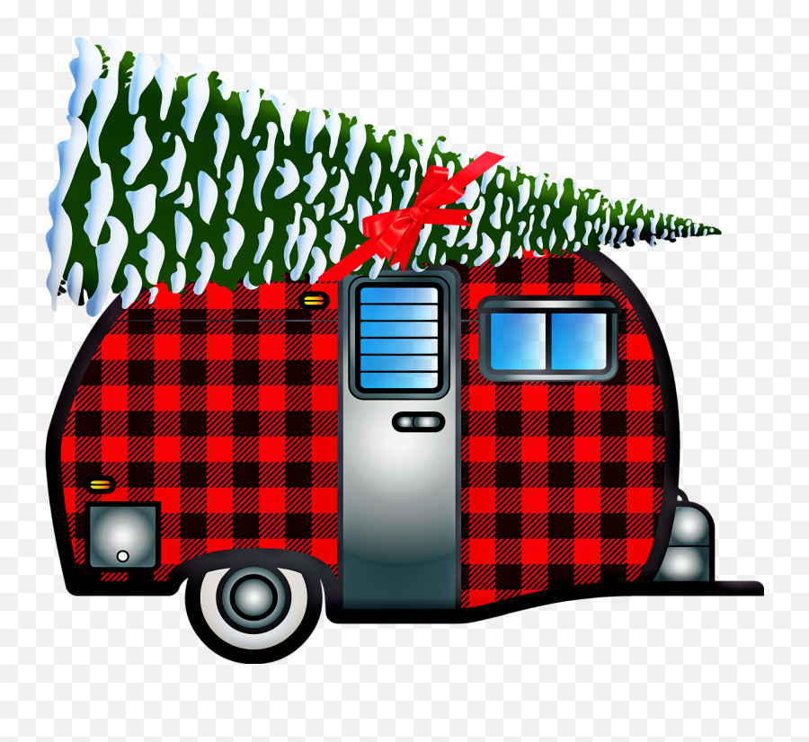Buffalo Plaid Caravan Christmas - Free Image On Pixabay Christmas Plaid Clipart Free Emoji,Camper Clipart